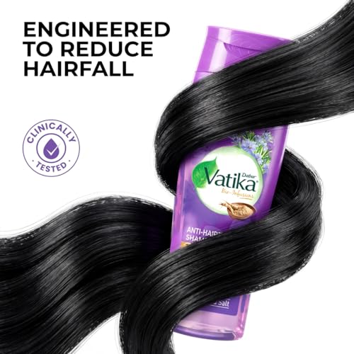 Image of Vatika Bio-Infusions Anti Hairfall Shampoo | Tuscan Rosemary & Ginseng | 2% Plant Biotin + Vitamin B7 | 98% Reduction in Hairfall | Boost Hair Growth | No Added Salt | For Weak & Breakage-Prone Hair
