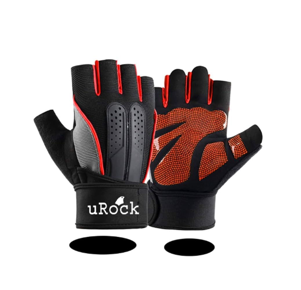UROCK Gym Gloves for Men and Women - Weightlifting, Crossfit, Training - Breathable & Durable Workout Gloves with Wrist Support - Non-Slip Grip (Universal Size) (Red) (B0CY8H4S6Z) Amazon Price History, Amazon Price Tracker