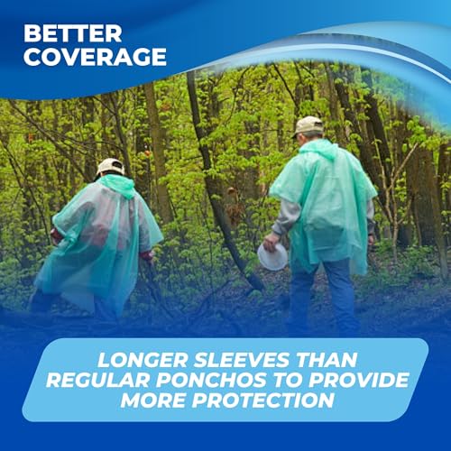 CloudTen Compact and Disposable Rain Ponchos for Men and Women (Multi Color (5 Packs)) - Image 4