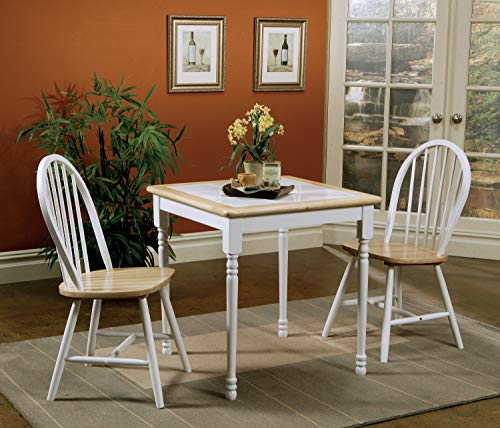 Coaster Home Furnishings Carlene Damen Square Tile Top Casual Dining Table Natural Brown And White #TOP1