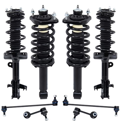 KUIPERAUTO Front and Rear Shock and Struts Assembly w/Sway Bars Links Kit Compatible for 2012 2013 2014 Honda CRV CR-V 2.4L 8PCS 272491 272492 K750297 Stabilizer Sway Bar Coil Spring Shock Absorber