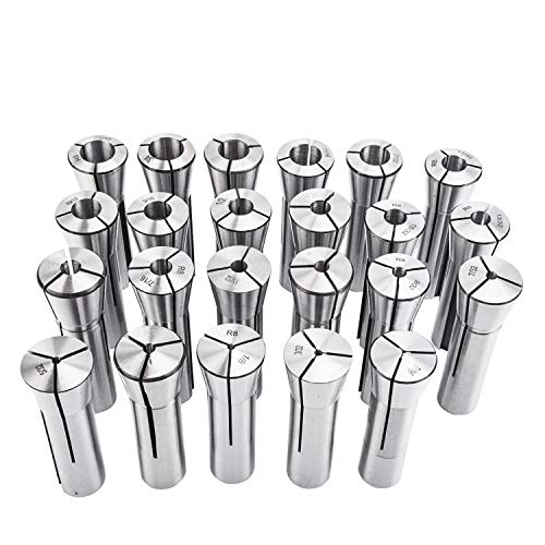 8milelake 23pcs Precision R8 Collets Set 1/16-3/4 Mill Chuck Holder for Bridgeport .0006 (23pcs)