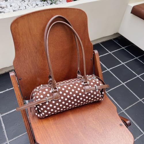 WinPecal Sac à main à pois en cuir PU, sac à bandoulière avec poignée sur – vue 3