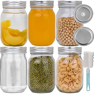 Hisredsun 6er Set 500ml Glas Einmachgläser mit versiegelten Deckeln, Vorratsgläser für Honig, Marmelade, Bohnen, Glas…
