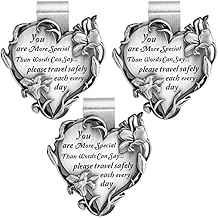 Tallew Heart Shaped Visor Clip for Car Visor You are More Special Than Words Can Say Please Travel Safely Each Every Day Medal Bless Travel Safely Visor Clip Present for Parent Family Driver3 Pcs