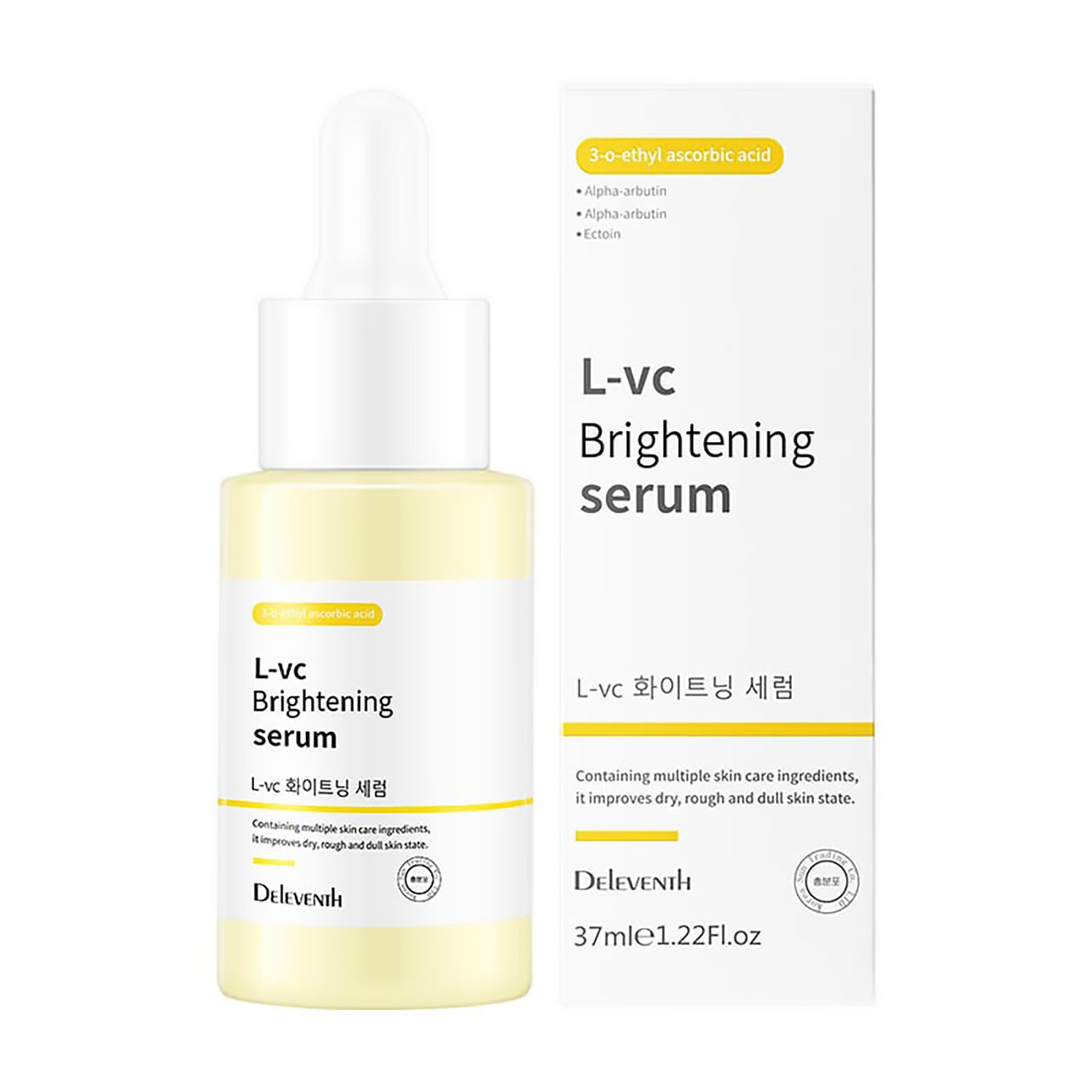 DEleventh Korean Brand Vitamin C Brightening Face Serum 37ml / with 3-O-Ethyl Ascorbic Acid, Niacinamide and α-Arbutin
