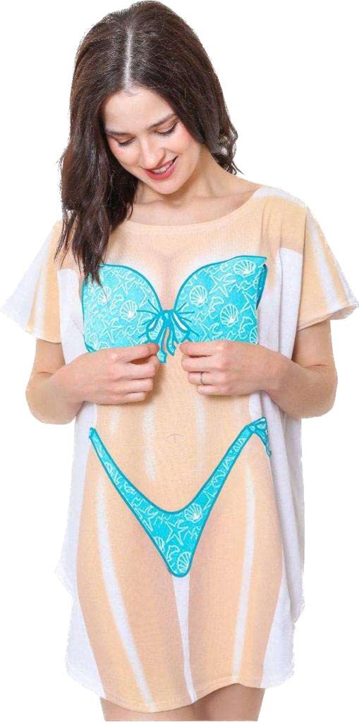 LA ImprintsThe Original Women's Bikini Shirt - Funny Bikini Print Bathing Suit Cover-up Beach Tshirt Dress for Women Men
