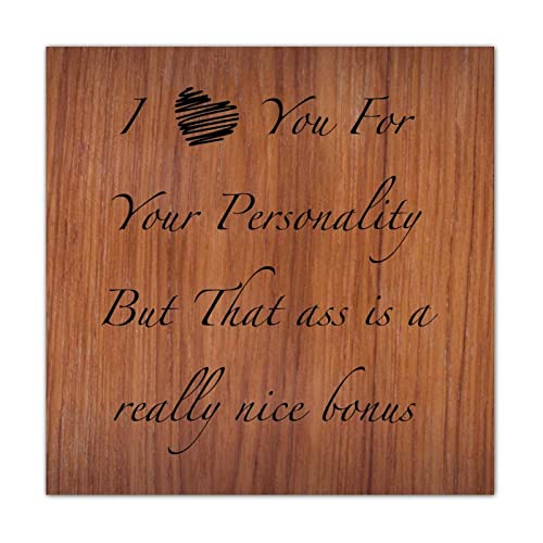 Idée cadeau couple plaque en bois message romantique et drôle