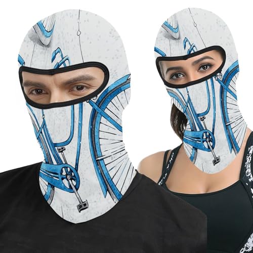 Pasamontaña térmico para hombre y mujer, máscara facial azul estampada para bicicleta, motocicleta, esquí y clima frío miniatura 1
