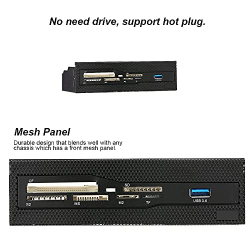 Front Panel Usb Internal Card Reader, Usb 3.0 Usb Hub, 5.25 Media Multi-Function Dashboard Support Cf Xd Ms M2 Tf - 5.25" Computer Case Front Bay #TOP1