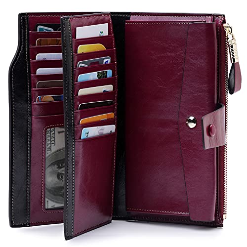 women clutch wallet genuine leather checkbook(purple)2