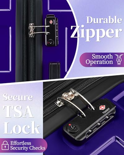 Image of Checked Luggage 24 Inch With Spinner Wheels, Hardside Suitcase with TSA Lock, Expandable Checked Suitcase for Women