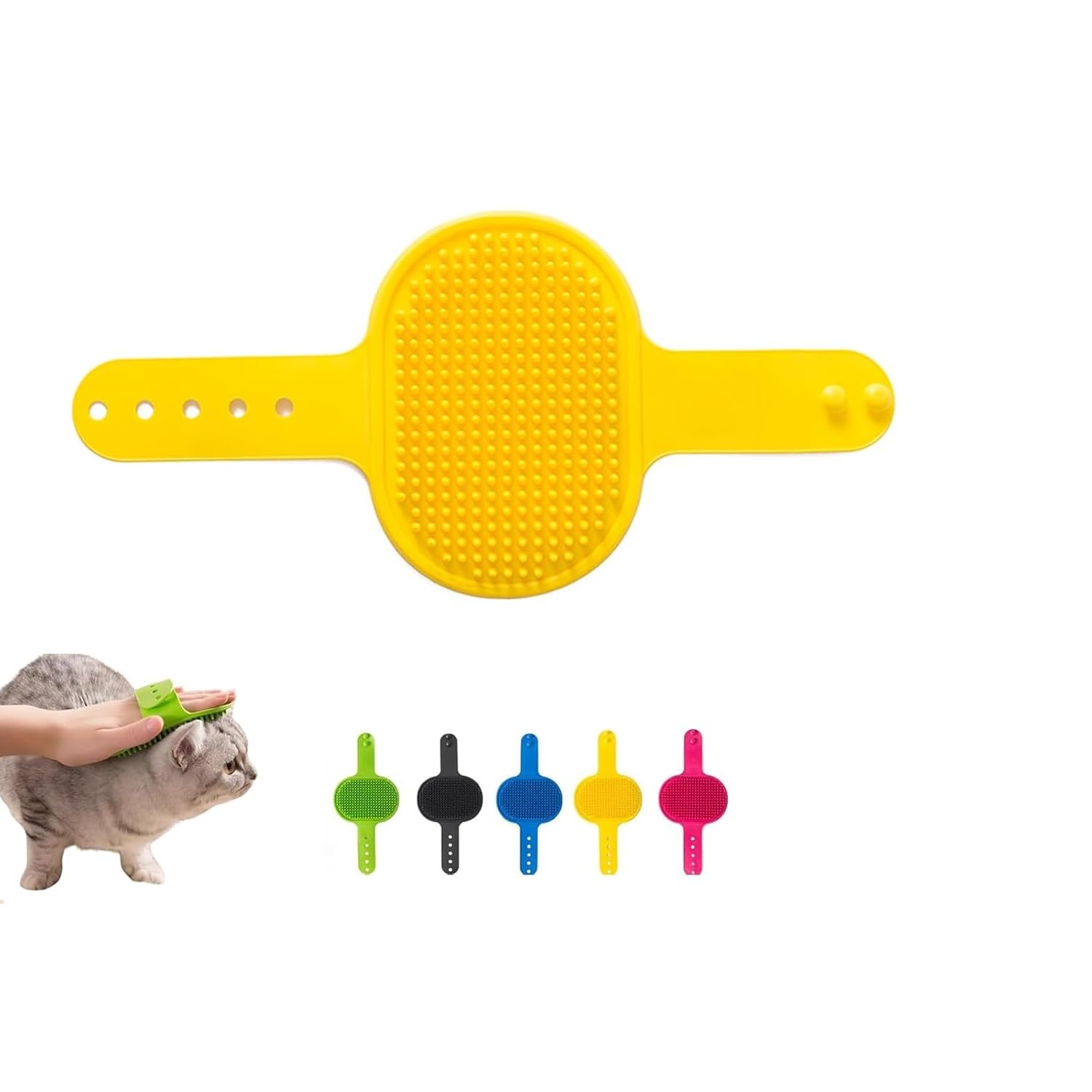 Qytskoow Grooming Strap Silicone Pad Yellow for Cats & Dogs