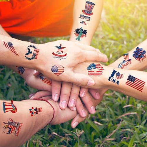 Darklater 4Th Of July Temporary Tattoos, Independence Day, Fourth Of July Tattoos, Patriotic Face Tattoos For Usa Party Favors Decoretions Accessories, American Flag Red White & Blue Design, Usa Stickers, American Flag Stars #TOP5