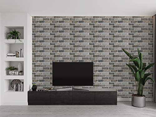 Image of DWELLSINDIA Bricks Self Adhesive Peel and Stick PVC Wallpaper Waterproof, Scratch Resistant, Laminated (41CM X 244CM, Grey, Matt)