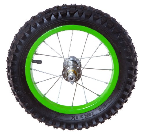 Vélo enfant roue de 30,5 cm verte avant anti-dérapante pour remorque