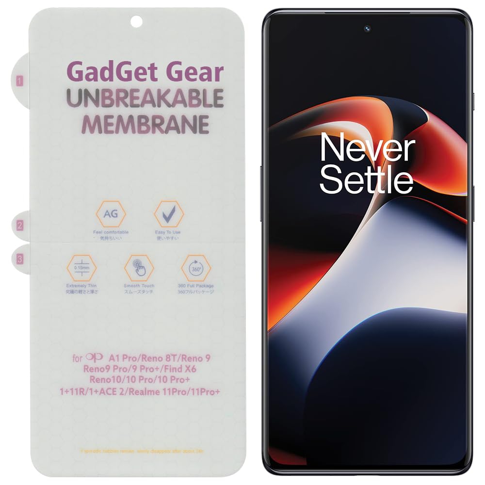 GADGET GEAR TPU Oneplus 11R Matte Front Unbreakable Screen Protector Hydrogel Membrane Supports Fingerprint Scanner With Edge To Edge Coverage And Easy Installation (B0CM3NDFQW) Amazon Price History, Amazon Price Tracker