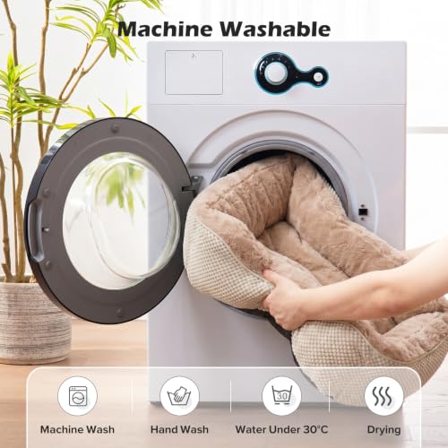 Image of Dog Bed Medium Size, Orthopedic Warming Soft Calming Sleeping Durable with Anti-Slip Bottom