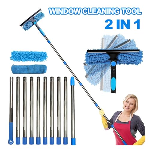 ZECKJVTD 100CM-420CM Extendable Splicing Rod Floor Scraper Household Window Cleaning Wiper Glass Scraper Window Wiper Home Cleaning Tools(Pink) - Image 4