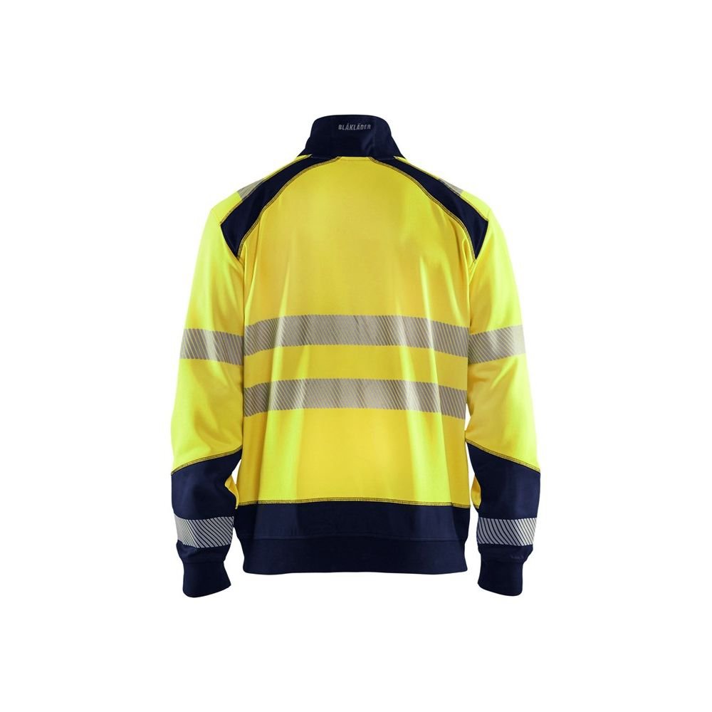 Blaklader 35562528 Sweatshirt Haute VISIBILITÉ avec Fermeture ÉCLAIR, Jaune/Marine, Taille XXL