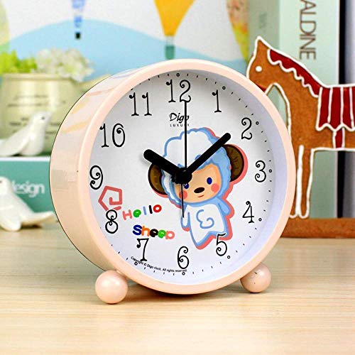 Wecker für Kinder Lernen 4-Zoll großer Dial Analog Quarz mit Nachtlicht-Quarz-No Noise Creative-Alarm