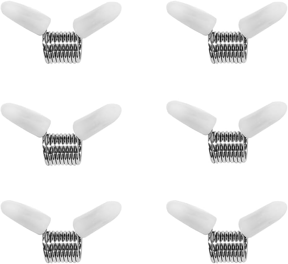 Spring Bead Clamps Stoppers Jewelry Making Creative Line Wire End Soft Flex Beads Cord Clips Carbon Steel 6 Pack Small with White Handle Repeated Use Jewelry Making Tool Prevent Bead from Falling