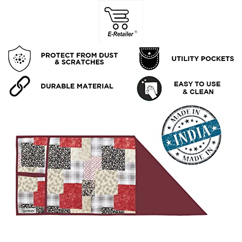 Image of PVC Waterproof 3-Layered Microwave Oven Top Cover With 4 Utility Pockets Suitable for Upto 30 Liter (Color- Multi, Size-36x14 Inches)