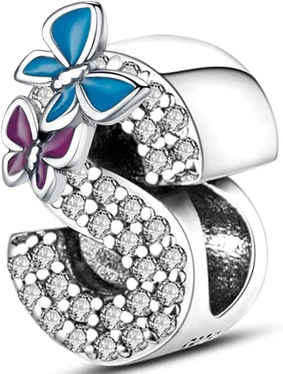 FLUFLO Charm Anhänger Damen Buchstabe A-Z für Armband 925 Sterling Silber Charms Beads passend für Pandora Armband und Halskette, Kompatibel mit Europäischen Armbänder für Frauen Mädchen XAD