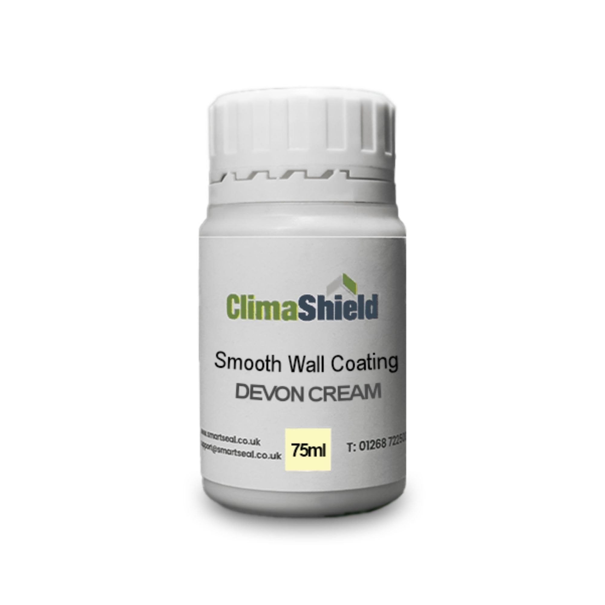 ClimaShield Wall Coating Smooth - Devon Cream, 75ml Sample - Yellow Masonry Paint & Durable Acrylic Paint for Walls to Waterproof & Protect Brick, Render, Cement & Concrete. Lasts up to 15 years