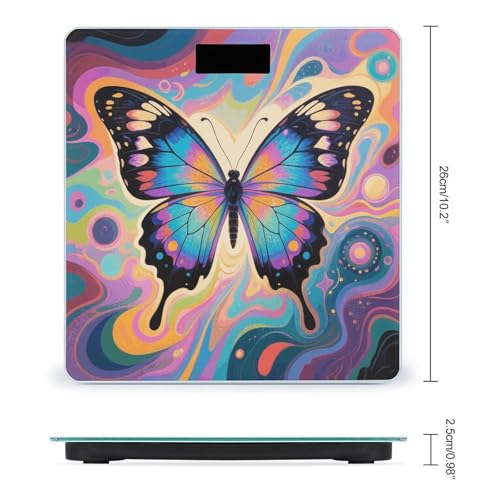 Báscula Digital Colorful Butterflies para Baño 400 lb miniatura 2