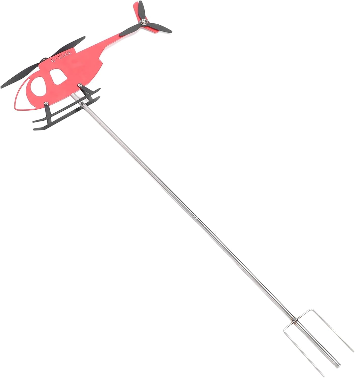 Weather Vane Outdoor Weathervane 3D Airplane Helicopter Shape, Sturdy Red Metal Rotating Weathervane Wind Direction Indicator for Patio Garden Decor 11.4in