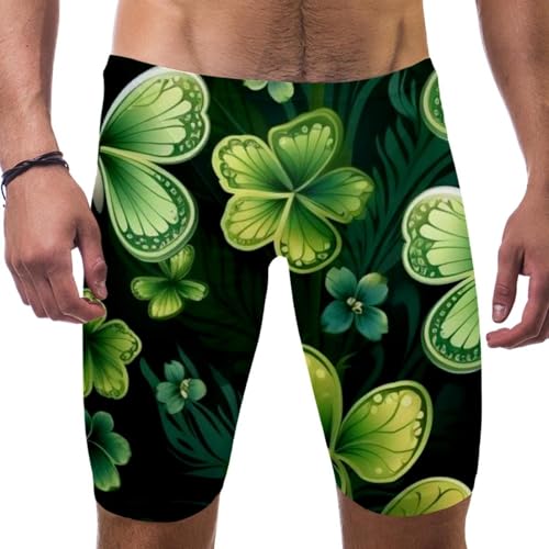St Patrick's Day Swimsuit for Men & Boys,Competition Lap Swim Suit, Square Leg Endurance Training Multicoloured
