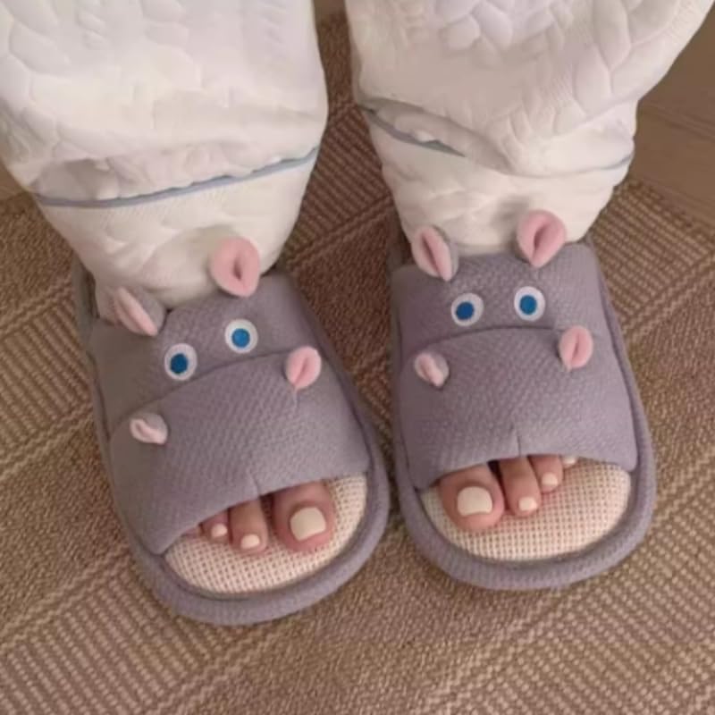 Slipper for Women and Men Cute Animal Slipper Unisex Beach Slide Hippo Slipper House Slipper4