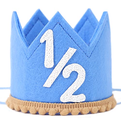 Image of SYESQL Half Birthday Crown - Crown Hat for Baby Girls/Boys