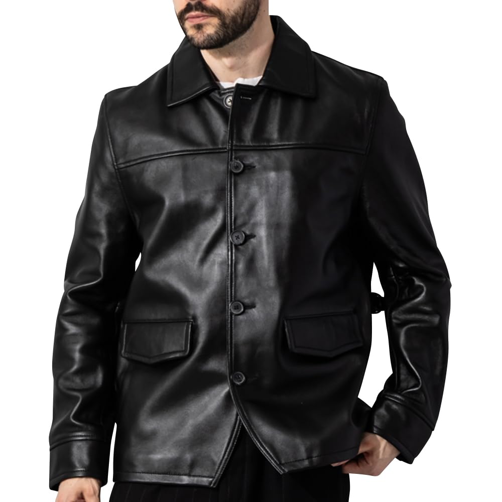 Amazon | [Liugoo Leathers] 本革 カーコート レザーコート
