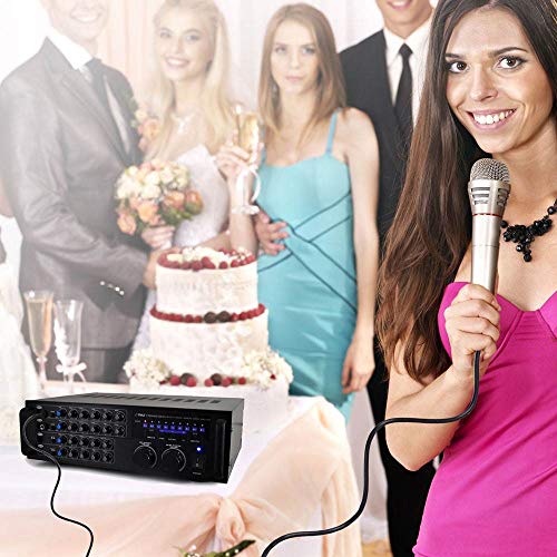 Pyle Pro 1000-Watt Portable Wireless Bluetooth - Stereo Mixer Karaoke Amplifier System with Dual Mic / RCA Audio / Video Inputs, Speaker Output for Instant Home Karaoke, DJ Party - Pyle PMXAKB1000