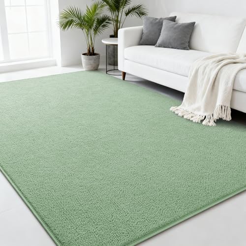 Tapete decorativo moderno color verde salvia 5x7 pies