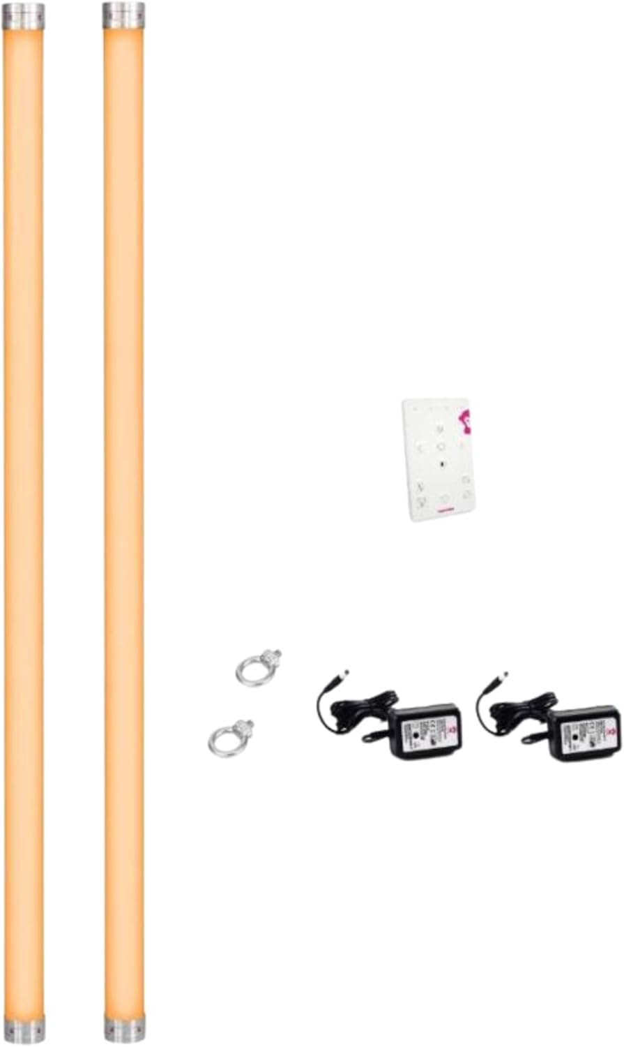 Ape Labs Neon Tube Lights Bars with AmberWhite Technology for Event Hall & Party Lighting - 70W Rechargeable Battery Operated LED Light with Remote & Wireless DMX App Controlled MusikMode - Set of 2