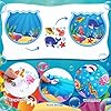 Kosiz 32 Sets Under The Sea Crafts Kits Make Your Own Ocean Animals Sticker Scenes DIY Sea Life Cards Fish Stickers for Classroom Activity Supplies Summer Crafts Underwater Party Favors #2