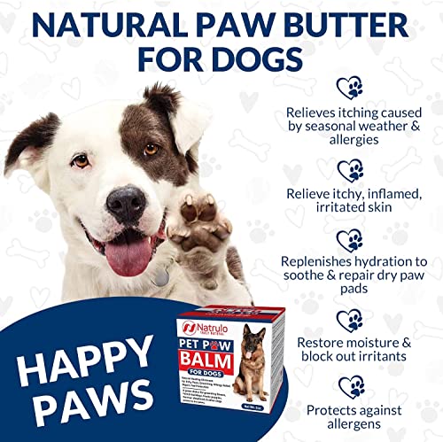 Natrulo Pet Paw Balm for Dog – Natural Healing Ointment for Itchy Paws, Grooming, Allergy Relief, Repair, Pad Protection – Soothing Unscented Shea Butter Moisturizer for Itching, Dryness, Licking 1oz Natrulo Pet Paw Balm for Dog – Natural Healing Ointment for Itchy Paws, Grooming, Allergy Relief, Repair, Pad Protection – Soothing Unscented Shea Butter Moisturizer for Itching, Dryness, Licking 1oz