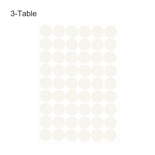 Miniatura 2 de Uxcell - Pegatinas autoadhesivas para agujeros de rosca, 3 mesas, autoadhesivas, a prueba de polvo, 0.827 in, 54 en 1, líneas blancas