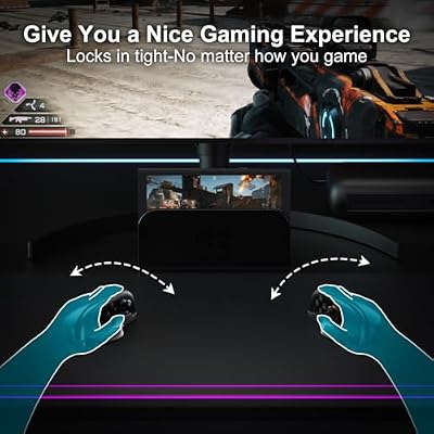 HONCAM Gaming Mouse Grip for Switch 2 Joycons, Switch2 Accessories for NS2 Controllers with Smooth PTFE Glide Pads, Portable Mouse Grip for Joy Con, Black, 2 Pack