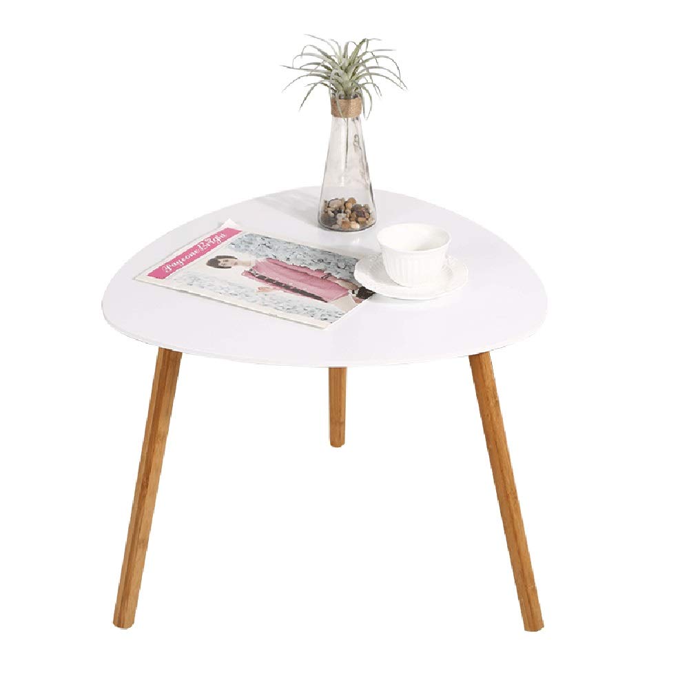 Table basse triangulaire blanche en hêtre - 40x40x40 cm