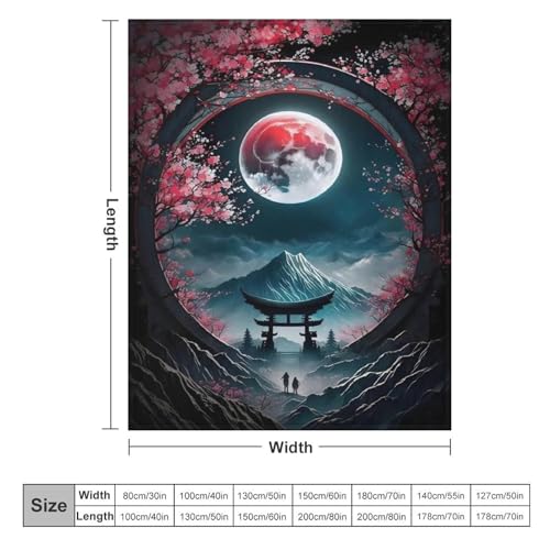 Couverture polaire sérénité au clair de lune sakura 130x150cm - 6