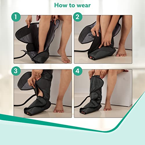 Image of AGARO COMFY Air Compression Leg Massager,Leg Foot Calves Massage Machine with Handheld Controller for Pain Relief and Blood Circulation (Black)
