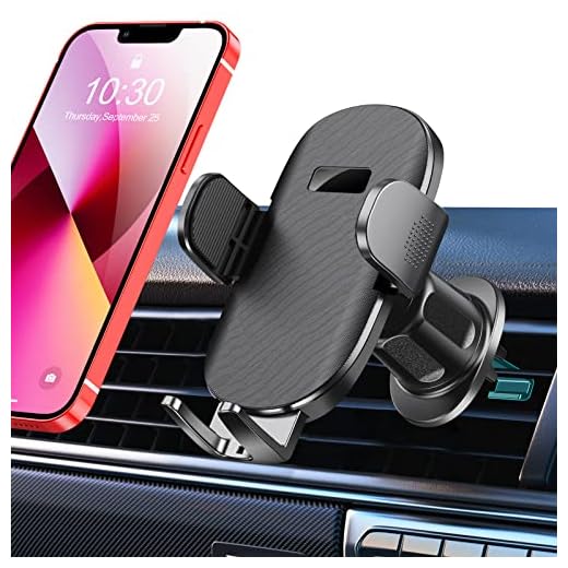 Glangeh Support Telephone Voiture Grille Aeration [2022 Crochet Amélioré], Porte Telephone Voiture Rotation 360° & Libération en Un Touche Compatible avec iPhone 13 Pro Max et Smartphones 4-7 Pouces