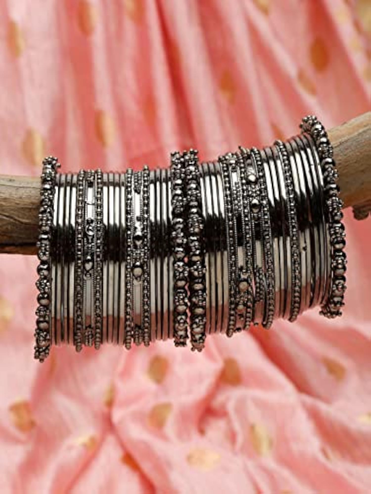 Set of 40 Black Bangles for Women