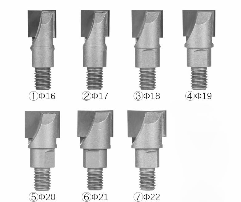 7pcs 10mm Shank Wooden Door Lock Slotting Cutter 16.5-22mm Tungsten Steel Woodworking Milling Cutter Tools Screw Thread