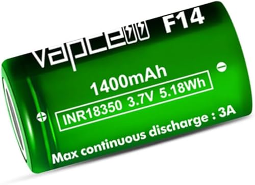 Miniatura 6 de IMR 18350 1400mAh 3A Batería recargable (2 unidades)