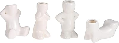 Hemoton 4pcs Mini Plant Pot Head Planter Pot vase Human Sculpture Planter Plant pots air Plants Ceramic Cactus pots Tabletop Planter Pot Holder Tabletop Pot Flowerpot Ceramics White Office